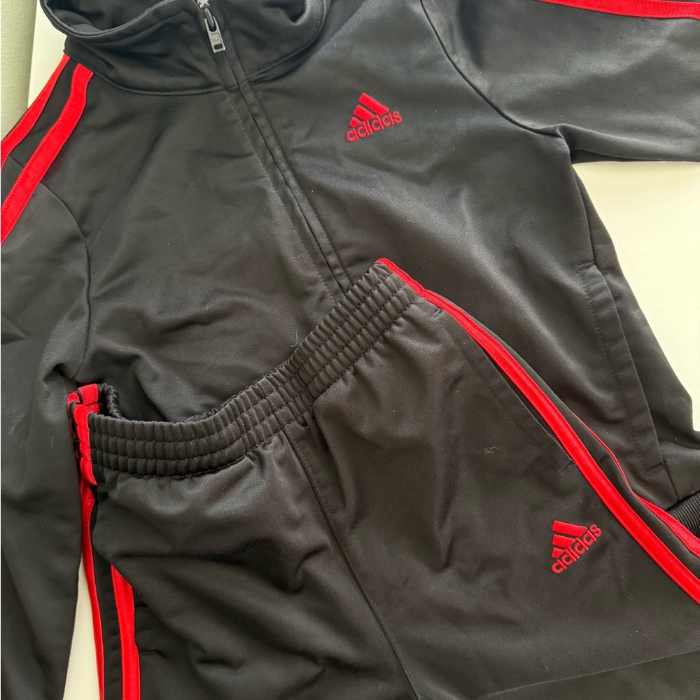 Adidas Black and Red Athletic Set